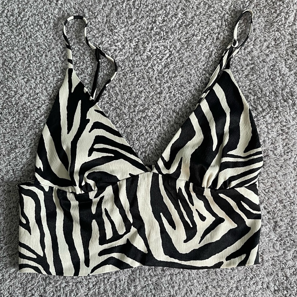 Zara zebra print crop top